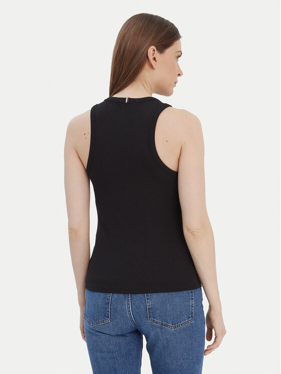 Tommy Hilfiger Tommy Hilfiger Marškinėliai WW0WW38635 Juoda Slim Fit
