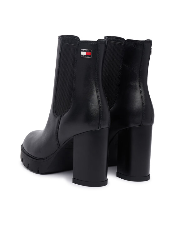 Tommy Jeans Členková obuv Tommy Jeans Tjw Chelsea High Heel Boots EN0EN03112 Čierna