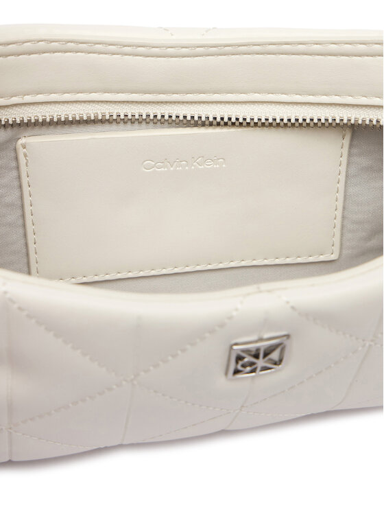 Calvin Klein Ročna torba Calvin Klein Quilted Sm Shoulder Bag LV04F3327G Bela