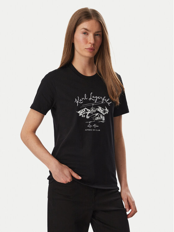 KARL LAGERFELD KARL LAGERFELD Camiseta Apres B4W17039 Negro Regular Fit
