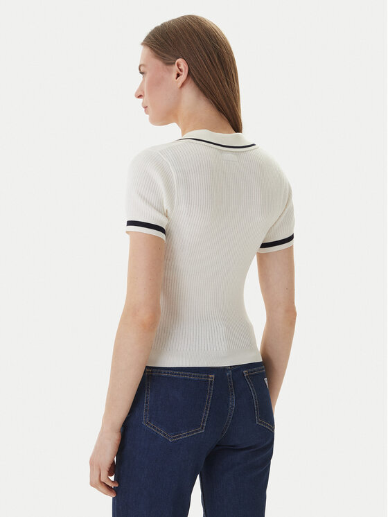 Guess Jeans Guess Jeans Поло W6GRZ1 Z3P32 Кремовий Slim Fit