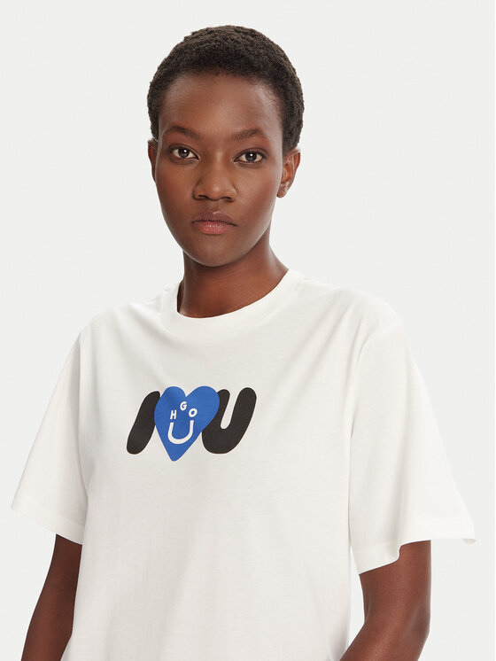 HUGO HUGO Camiseta Vintage 50545053 Écru Loose Fit