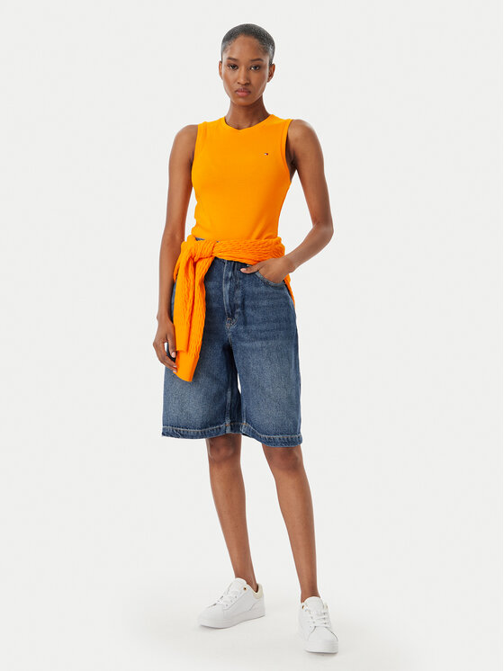Tommy Hilfiger Tommy Hilfiger Top WW0WW47806 Naranja Slim Fit
