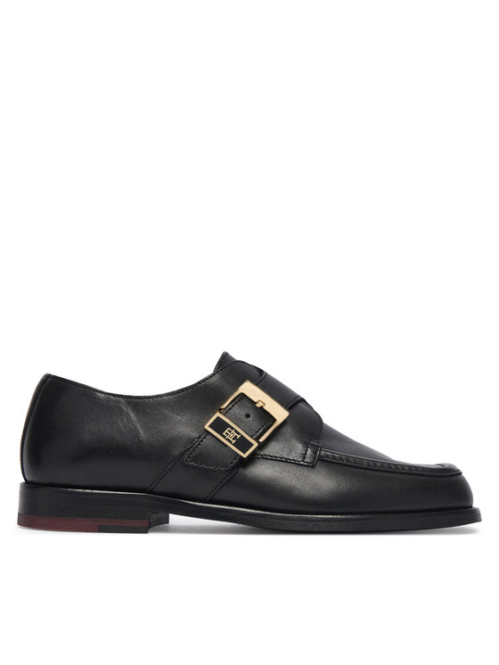 Tommy Hilfiger Īsi apavi Tommy Hilfiger Th Buckle Moc Toe Loafers FW0FW09536 Melns