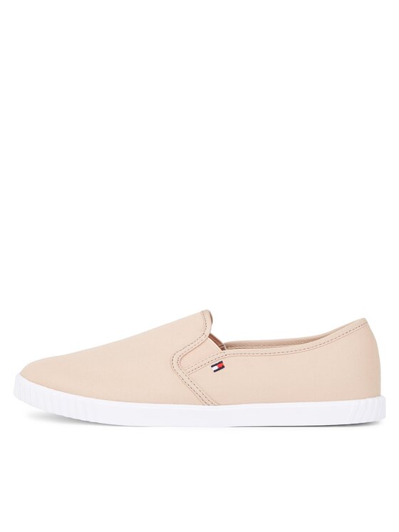 Tommy Hilfiger Tenisówki Tommy Hilfiger Canvas Slip-On Sneaker FW0FW07806 Beżowy