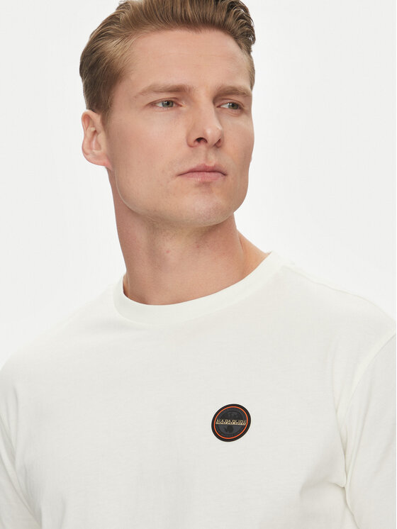 Napapijri Napapijri T-Shirt S-Badge NP0A4I3N Λευκό Regular Fit