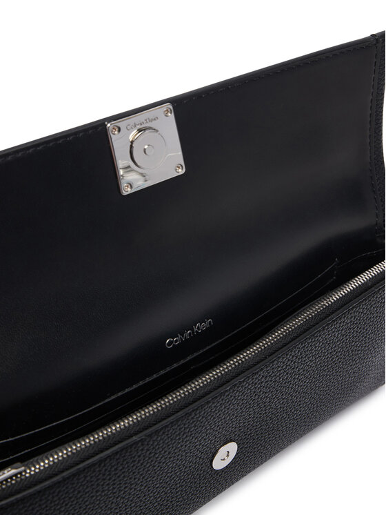 Calvin Klein Geantă Calvin Klein Emblem Hw Pebble Clutch LV04F3740G Negru