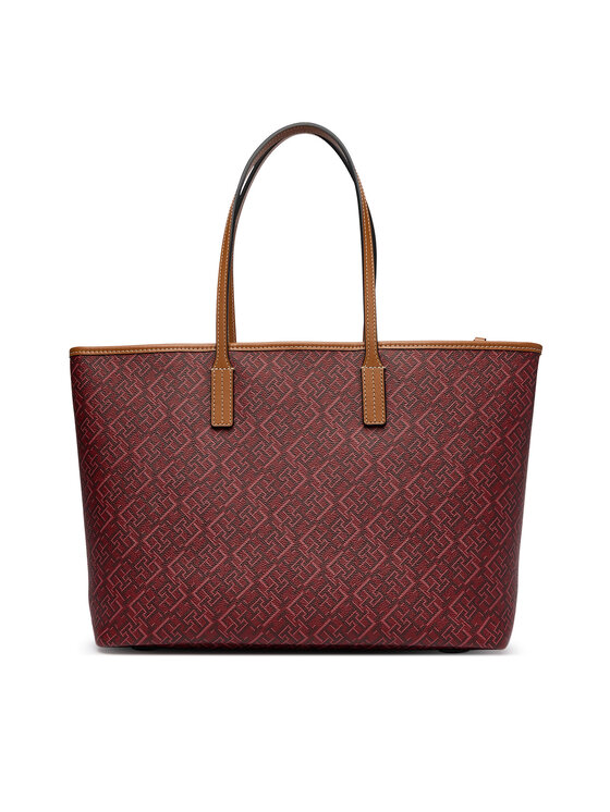 Tommy Hilfiger Táska Tommy Hilfiger Th Monoplay Tote Le AW0AW17416 Sötétvörös
