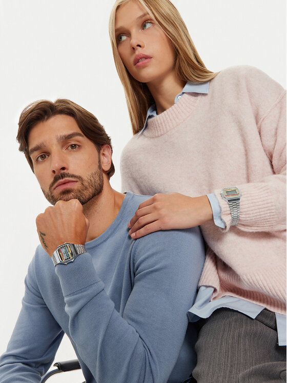 Casio Zegarek Casio Vintage A168WEHA-9AEF Srebrny