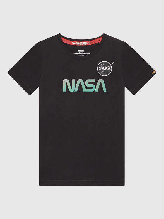 Alpha Industries Alpha Industries T-shirt Nasa Rainbow Reflective 198718RR Nero Regular Fit