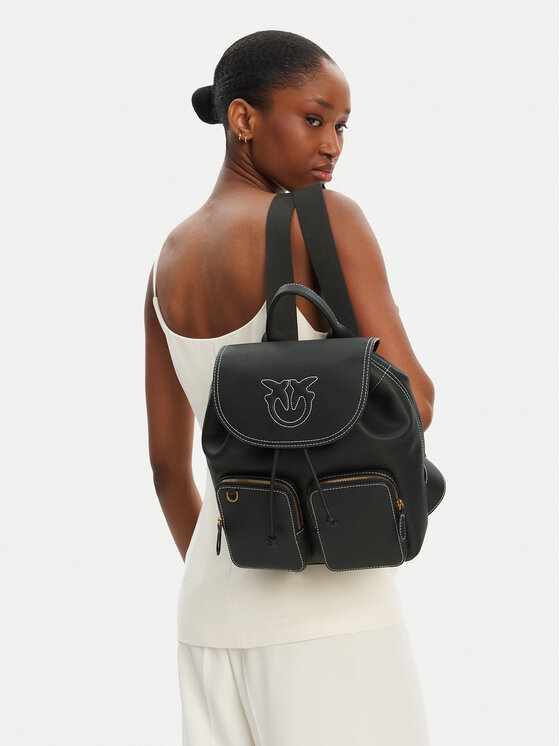 PINKO Nahrbtnik PINKO Carrie Backpack PE 25 PLTT 104351 A1LF Črna
