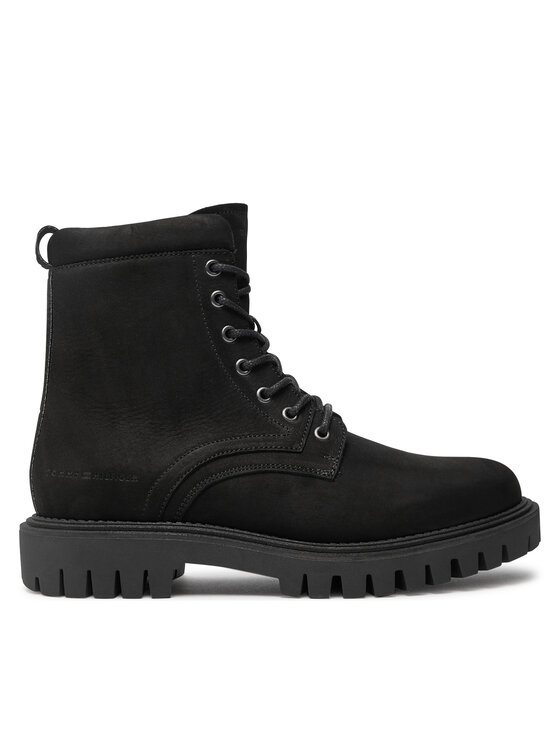 Tommy Hilfiger Turistická obuv Tommy Hilfiger Casual Hilfiger Chunk Z Nbk Boot FM0FM05149 Černá