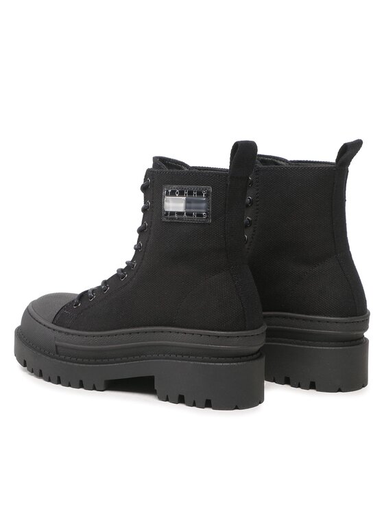 Tommy Jeans Gležnjarji Tommy Jeans Tjw Foxing Canvas EN0EN02216 Črna
