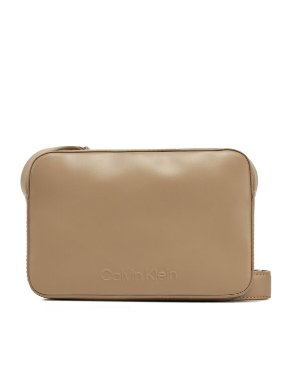 Calvin Klein Torebka Calvin Klein Embossed Logo Camera Bag K60K612555 Beżowy ciemny
