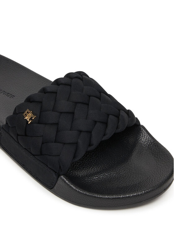 Tommy Hilfiger Nazouváky Tommy Hilfiger Th Braided Pool Slide FW0FW09203 Černá