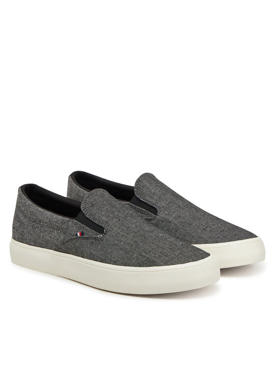 Tommy Hilfiger Tenisky Tommy Hilfiger Th Hi Vulc Low Slip On Ch FM0FM05390 Šedá