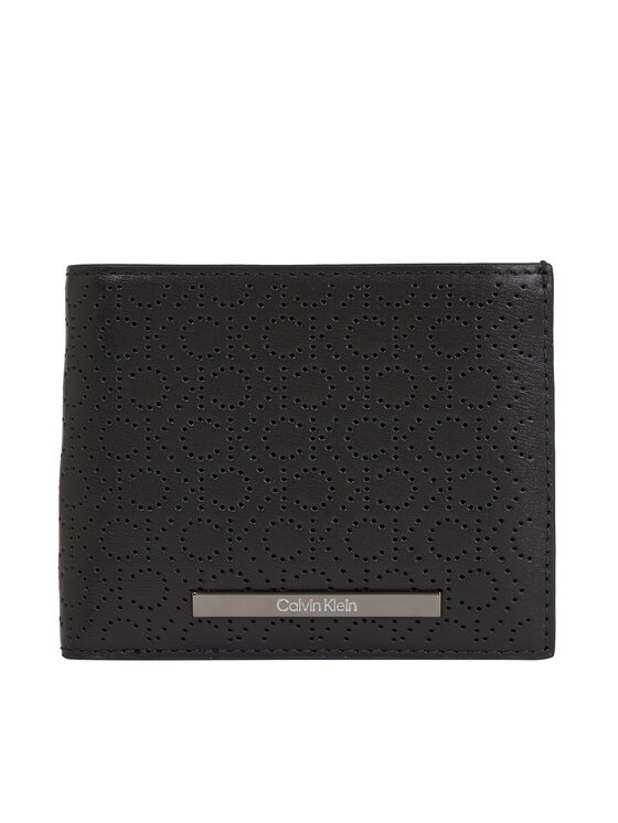 Calvin Klein Piniginė Calvin Klein Modern Bar Bifold 5Cc W/Coin K50K511835 Juoda