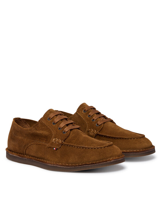 Tommy Hilfiger Scarpe basse Tommy Hilfiger Stitchdown Suede Derby FM0FM05841 Marrone