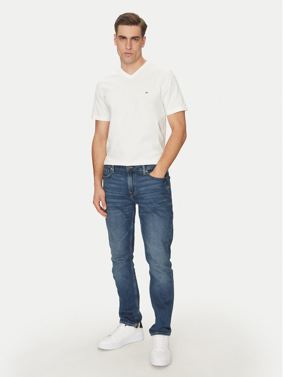 Tommy Hilfiger Tommy Hilfiger T-Shirt Essential V-Neck Tee MW0MW39249 Λευκό Regular Fit
