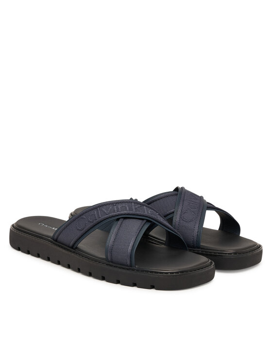 Calvin Klein Şlapi Calvin Klein Sq Molded Sandal Xcross Wb HM0HM02101 Bleumarin