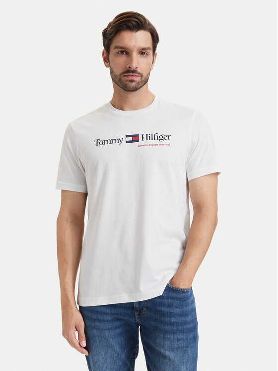 Tommy Hilfiger Tommy Hilfiger Camiseta Brand Love MW0MW44875 Blanco Regular Fit