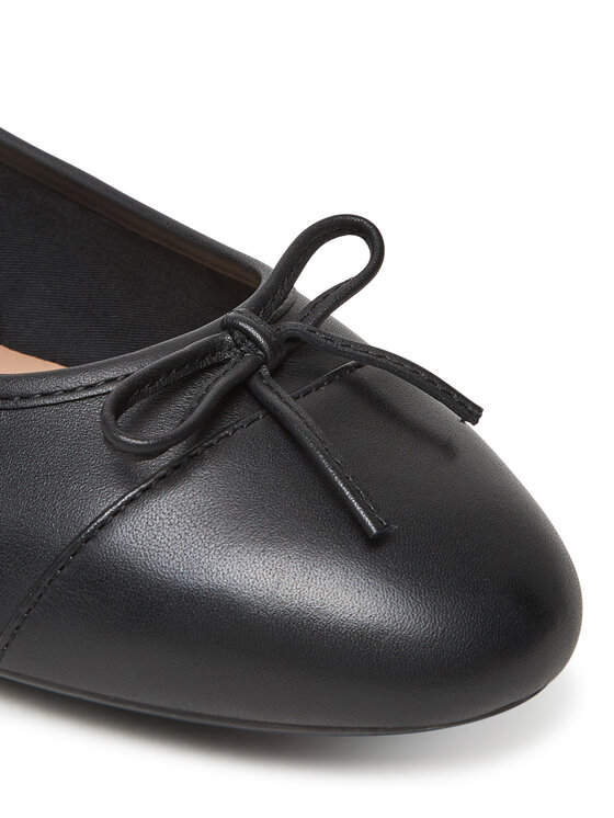 Tommy Hilfiger Balerīnas Tommy Hilfiger Toe Cap Leather Ballerina FW0FW08759 Melns