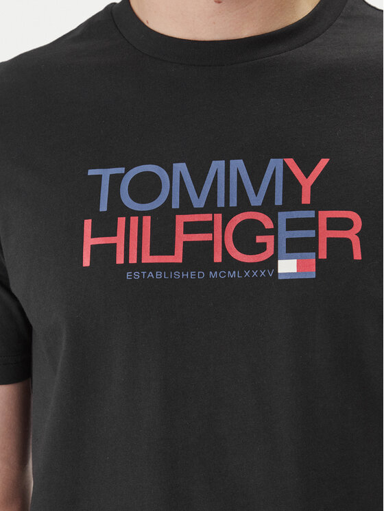 Tommy Hilfiger Tommy Hilfiger Camiseta Brand Love Big Text MW0MW42369 Negro Regular Fit
