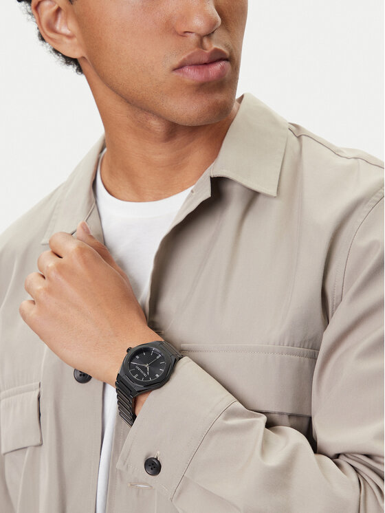 Trussardi Pulksteņa un karšu turētāja komplekts Trussardi R2453156007 Melns