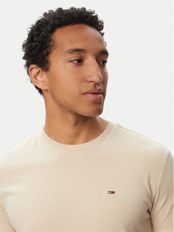 Tommy Jeans Tommy Jeans Camiseta Jaspe Htr Tee Ext DM0DM20363 Beis Slim Fit