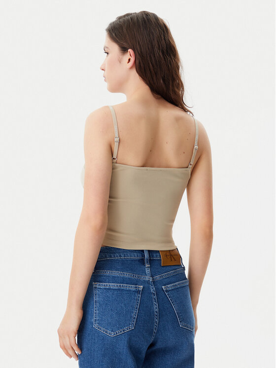 Calvin Klein Jeans Calvin Klein Jeans Top Logo J20J225312 Beige Slim Fit