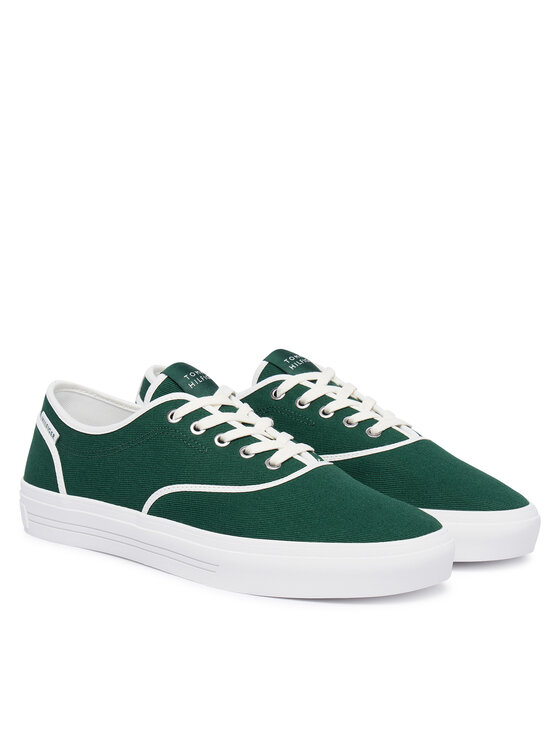 Tommy Hilfiger Tenisky Tommy Hilfiger Th Vulc Cup Long Lace Canvas FM0FM05874 Zelená