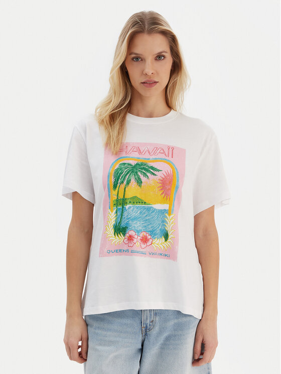 Roxy Roxy Camiseta ERJZT05899 Blanco Regular Fit