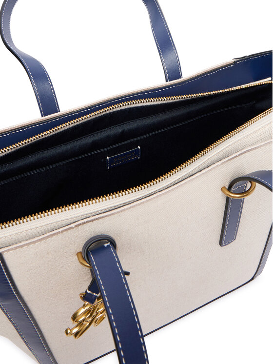 Tommy Hilfiger Kabelka Tommy Hilfiger Th Script Tote Canvas AW0AW18829 Krémová