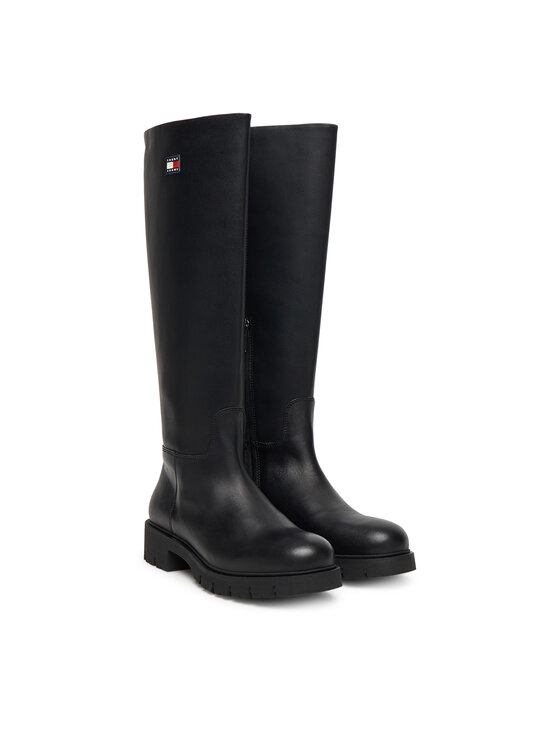 Tommy Jeans Zimske čizme Tommy Jeans Tjw Stretchy Long Shaft Boot EN0EN02828 Crna