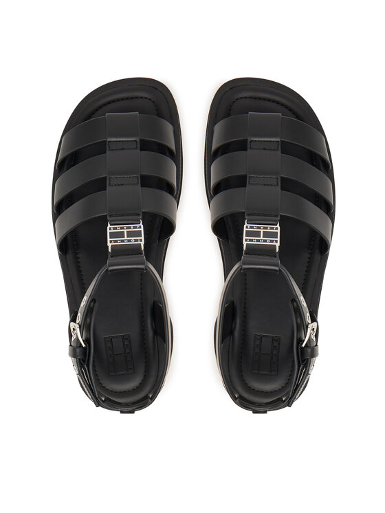 Tommy Jeans Sandály Tommy Jeans Tjw Fisherman Leather Max Sandal EN0EN02943 Černá