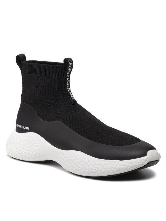 Calvin Klein Jeans Сникърси Calvin Klein Jeans Runner Sneaker Sock Knit YM0YM00045 Черен