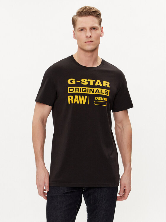 G-Star Raw G-Star Raw Póló Graphic 8 R T S\s D14143-336-6484 Fekete Regular Fit
