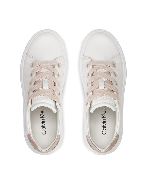 Calvin Klein Laisvalaikio batai Calvin Klein Cupsole Lace Up Lth HW0HW02085 Balta
