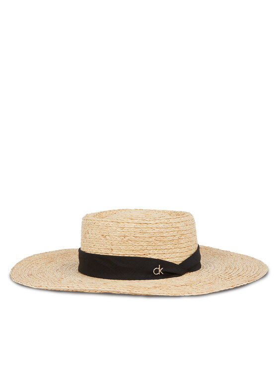 Calvin Klein Klobouk Calvin Klein Ck Metal Linen Band Straw Hat K60K612915 Béžová