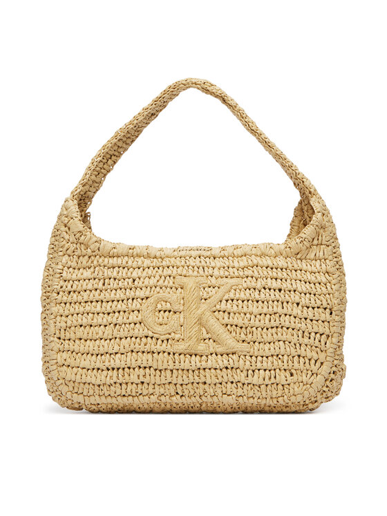 Calvin Klein Rankinė Calvin Klein Bold Ck Raffia Sm Shoulder Bag LV04F3449G Ruda