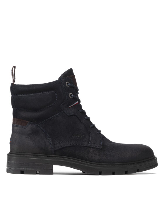Tommy Hilfiger Μπότες Tommy Hilfiger Elevated Padded Suede Boot FM0FM03778 Σκούρο μπλε
