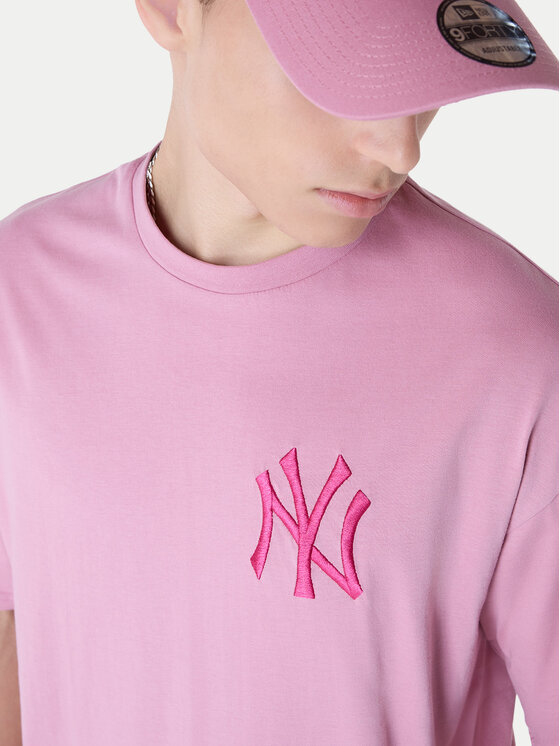 New Era New Era Футболка New York Yankees MLB League Essential 60596181 Рожевий Regular Fit