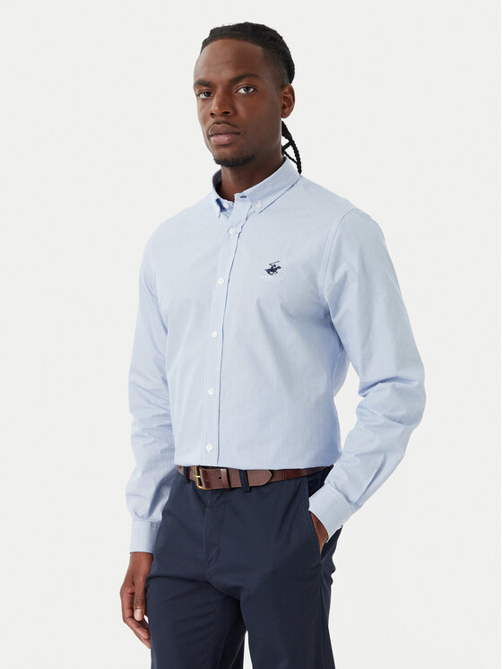 Beverly Hills Polo Club Beverly Hills Polo Club Camisa P-SS26M-BRASS Azul Regular Fit