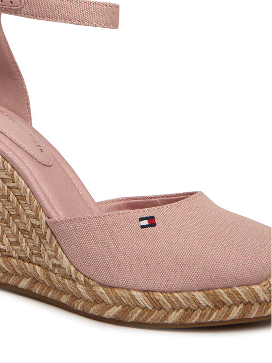 Tommy Hilfiger Espadryle Tommy Hilfiger Flag High Wedge Espad Closed Toe FW0FW09225 Różowy