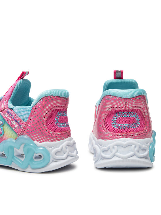 Skechers Sneakersy Skechers Infinite Heart Lights 303755N/PKMT Stříbrná