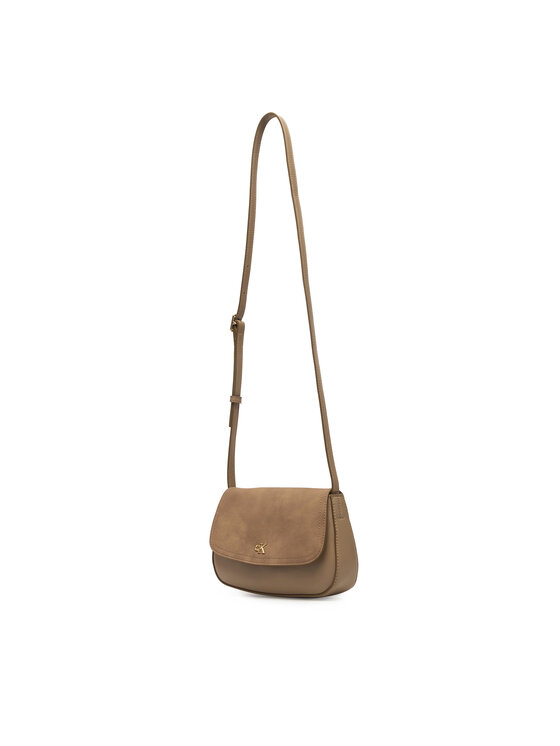 Calvin Klein Дамска чанта Calvin Klein Ck Brushed Flap Camera Bag LV04F3409G Бежов