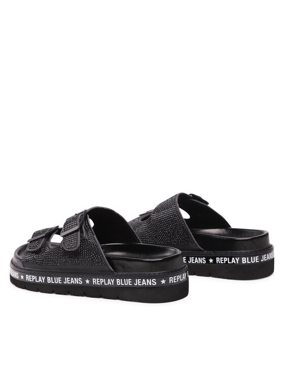 REPLAY Şlapi Replay Muddy Diamonds GWF81.000.C0029S Negru