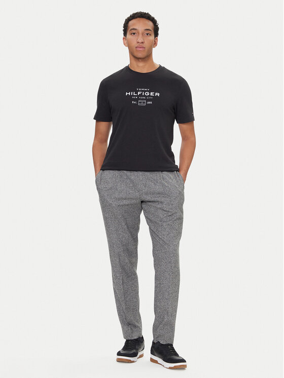 Tommy Hilfiger Tommy Hilfiger Camiseta Stack Graphic MW0MW40002 Negro Regular Fit