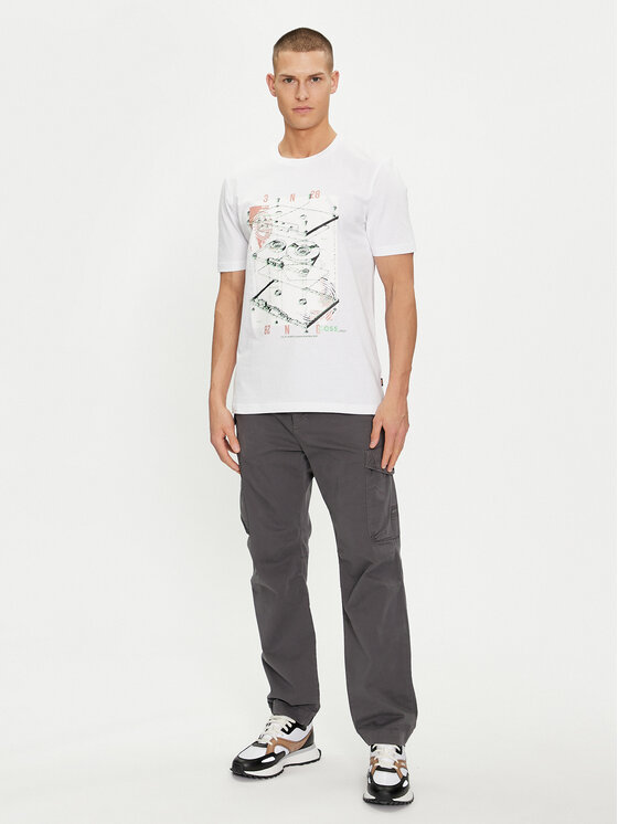 BOSS BOSS Camiseta Te_Cassatte 50516003 Blanco Regular Fit