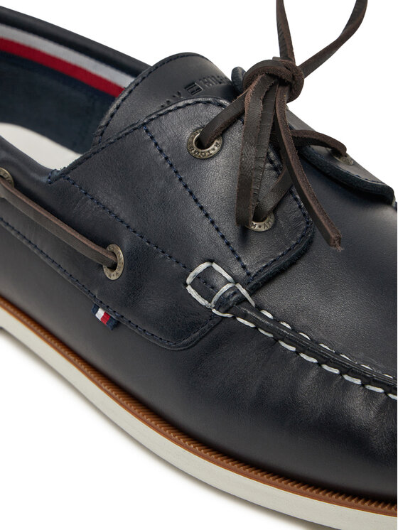 Tommy Hilfiger Polobotky Tommy Hilfiger Th Boat Shoe Core Lth FM0FM05569 Tmavomodrá